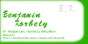 benjamin korbely business card